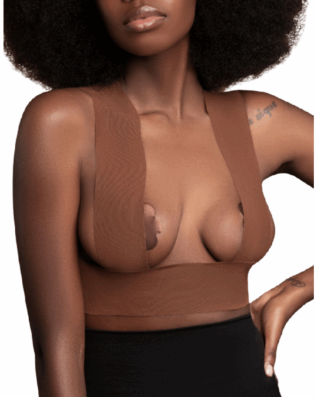 BYE-BRA - BODY TAPE 5 M X 6.5 CM + 3 PAIRS OF NIPPLE COVERS BROWN
