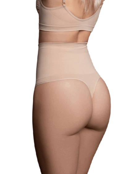 BYE-BRA - THONG STYLE SEAMLESS GIRDLE BEIGE SIZE S