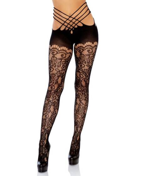 LEG AVENUE - WRAP AROUND CROTHLESS TIGHTS ONE SIZE