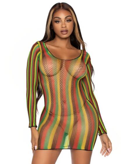 LEG AVENUE - RASTA MINI DRESS ONE SIZE