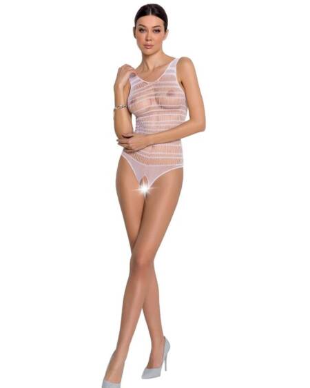 PASSION - WOMAN BS086 WHITE BODYSTOCKING ONE SIZE