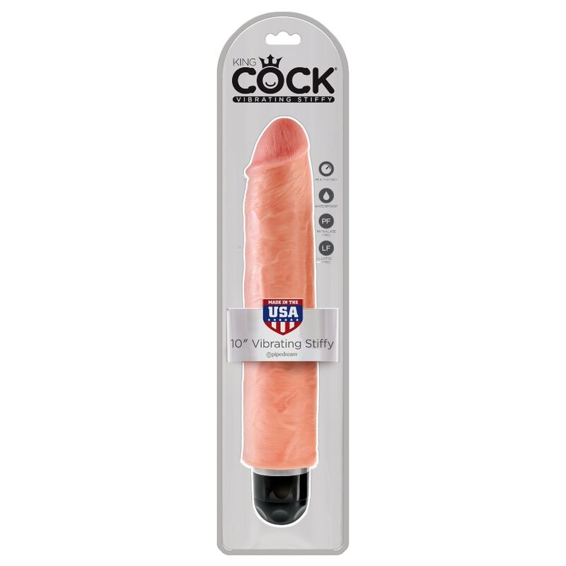 KING COCK - 25.4 CM VIBRATING STIFFY FLESH - Image 3