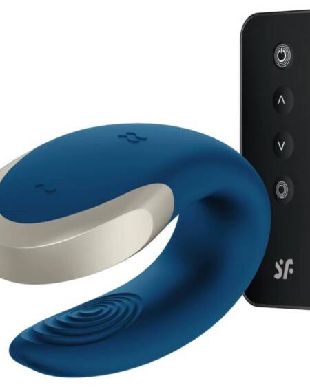 SATISFYER - DOUBLE LOVE LUXURY PARTNER VIBRATOR BLUE