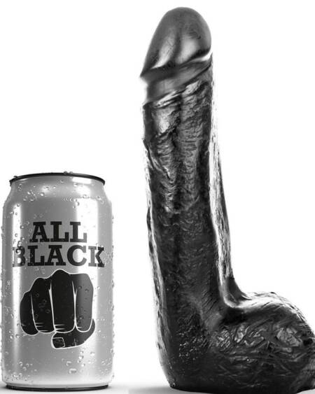 ALL BLACK - SOFT BLACK REALISTIC DILDO 20 CM