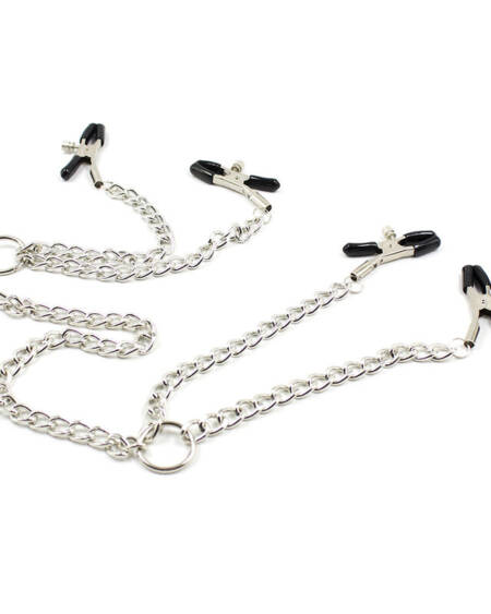 OHMAMA FETISH - 4 NIPPLE Clamps WITH CHAINS
