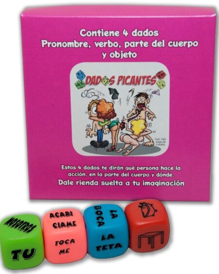 DIABLO PICANTE - 4 DICE GAME OF PRONOUN, VERB, PART OF THE BODY AND PLACE