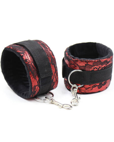 OHMAMA FETISH - VELVET HANDCUFFS WITH NYLON TAPE