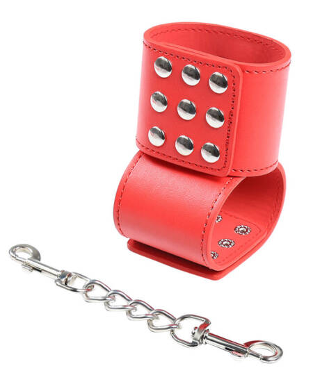 OHMAMA FETISH - RED HANDCUFFS WITH SNAP CLOSURE