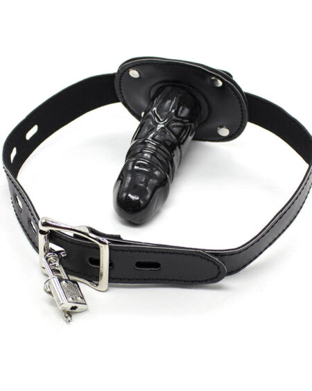 OHMAMA FETISH - TPE PENIS GAG WITH PADLOCK L
