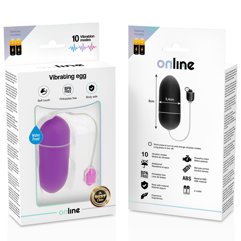 ONLINE - WATERPROOF VIBRATING EGG PURPLE - Image 4