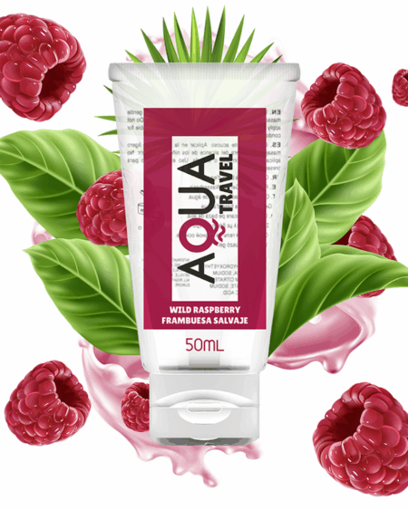 AQUA TRAVEL - WILD RASPBERRY FLAVOUR WATERBASED LUBRICANT - 50 ML
