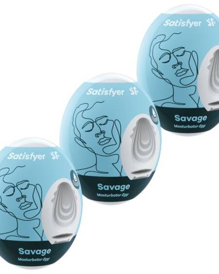 SATISFYER - 3 MASTURBATOR EGGS SAVAGE