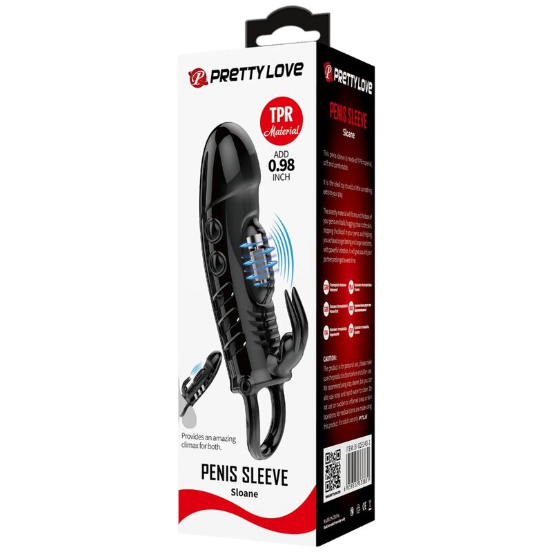 PRETTY LOVE - SLOANE RABBIT PENIS SHEATH BLACK - Image 5