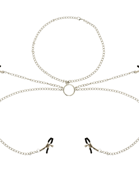 OHMAMA FETISH 4 NIPPLE CLAMPS WITH CHAIN NECKLACE