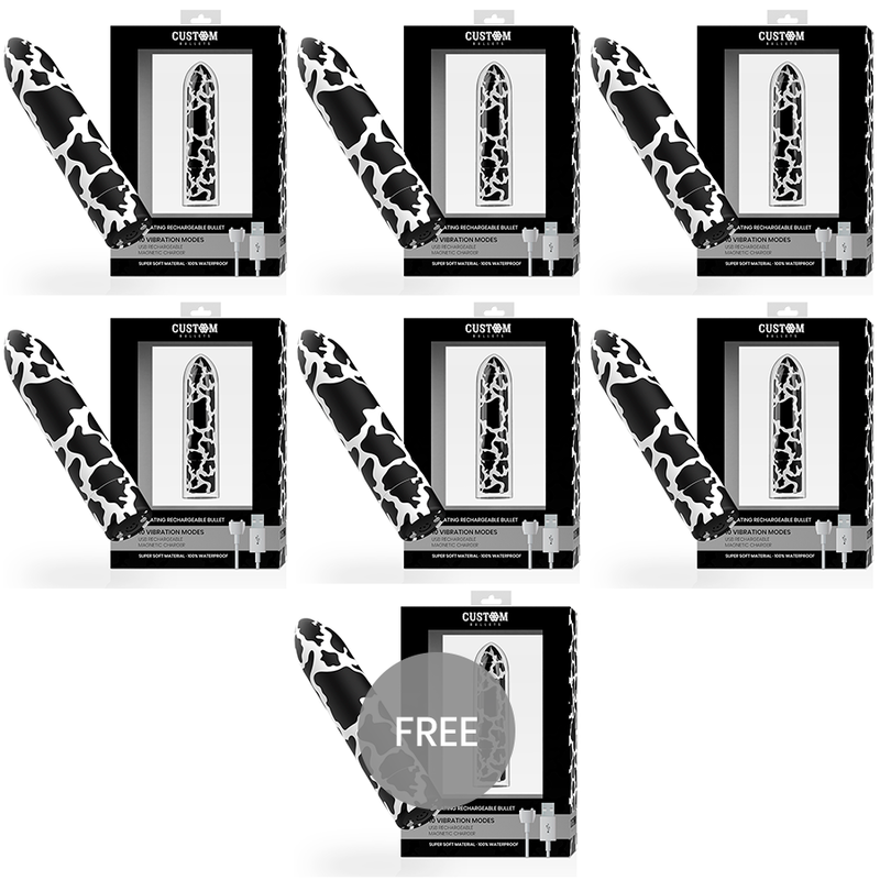 CUSTOM BULLETS - RECHARGEABLE COW MAGNETIC BULLET 10 INTENSITIES 6 + 1 FREE - Image 2
