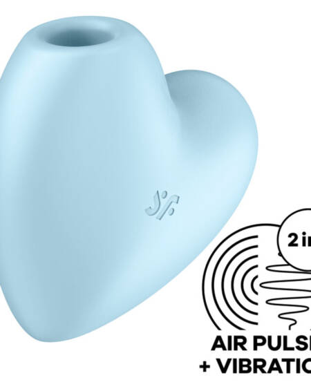 SATISFYER - CUTIE HEART AIR PULSE STIMULATOR  VIBRATOR BLUE
