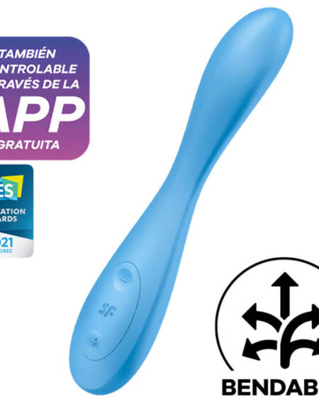 SATISFYER - G-SPOT FLEX 4+ MULTI VIBRATOR APP BLUE