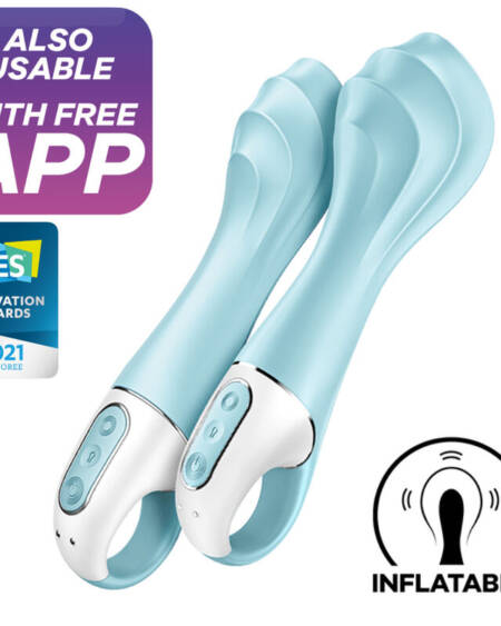 SATISFYER - AIR PUMP VIBRATOR 5+ INFLATABLE G-SPOT VIBRATOR APP BLUE