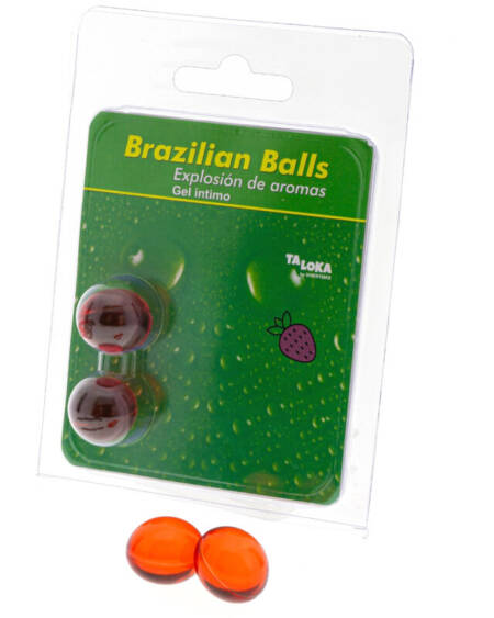 TALOKA - 2 BRAZILIAN BALLS STRAWBERRY INTIMATE GEL