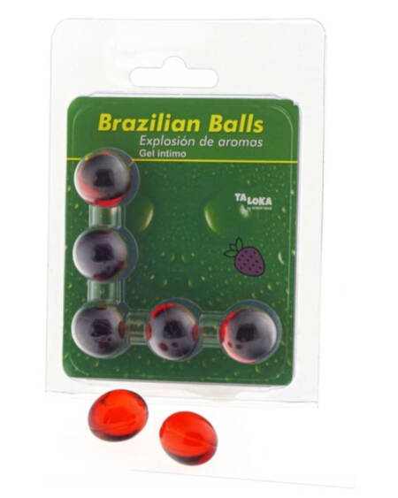 TALOKA - 5 BRAZILIAN BALLS STRAWBERRY INTIMATE GEL