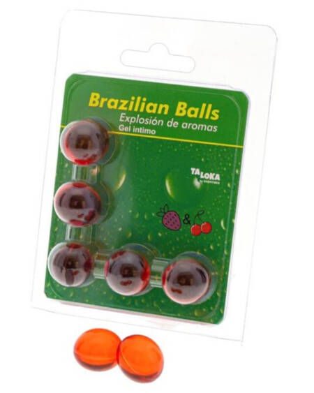 TALOKA - 5 BRAZILIAN BALLS STRAWBERRY  CHERRY INTIMATE GEL