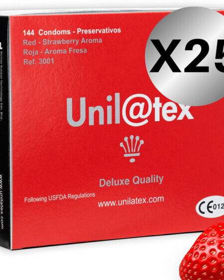 UNILATEX - RED / STRAWBERRY PRESERVATIVES PACK 25 X 144 UNITS