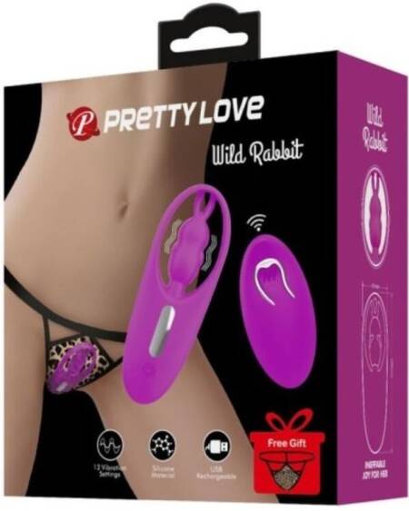 PRETTY LOVE - WILD RABBIT STIMULATOR FOR PANTIES WITH REMOTE CONTROL LILAC
