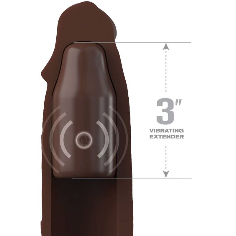 FANTASY X- TENSIONS - PIPEDREAMS SLEEVE 22,86 CM + 7,62 CM PLUG REMOTE BROWN - Image 3