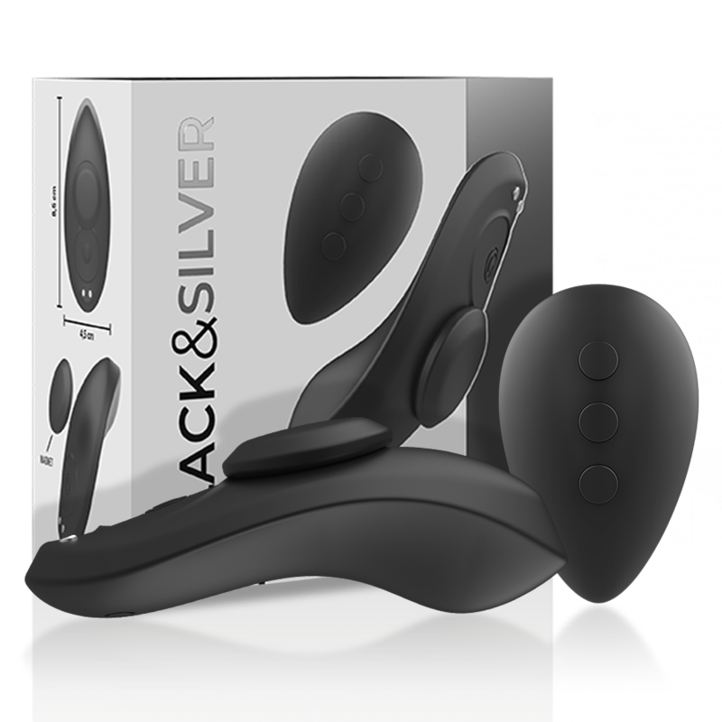 BLACKSILVER - PRESTON RECHARGEABLE SILICONE VIBRATOR PANTIE BLACK