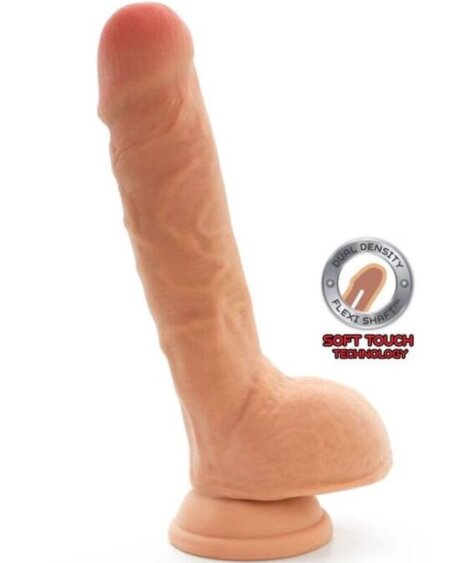 GET REAL - DUAL DENSITY DILDO 18 CM BALLS SKIN