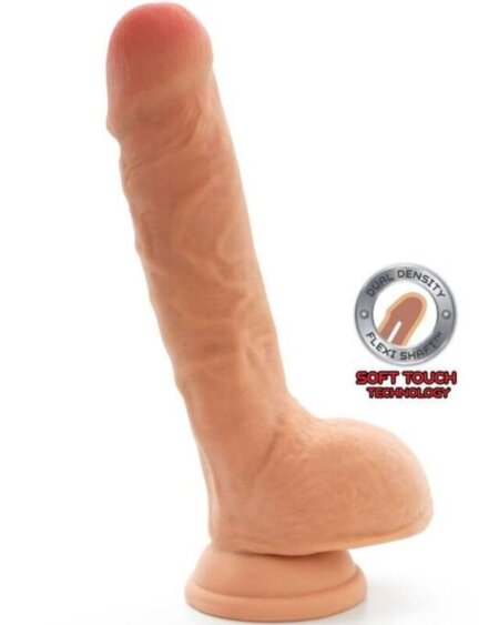 GET REAL - DUAL DENSITY DILDO 25,5 CM BALLS SKIN