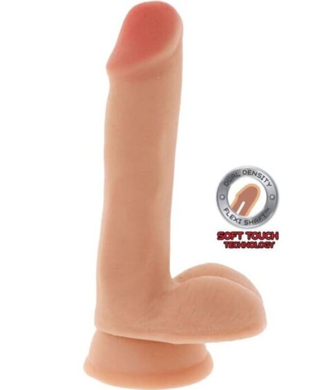 GET REAL - DUAL DENSITY DILDO 17 CM BALLS SKIN