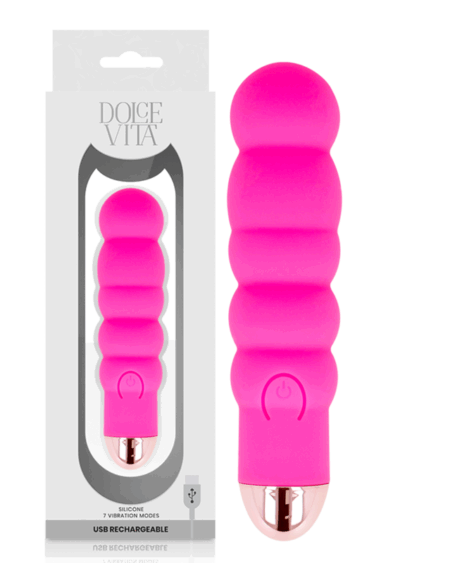 DOLCE VITA - RECHARGEABLE VIBRATOR SIX PINK 7 SPEEDS