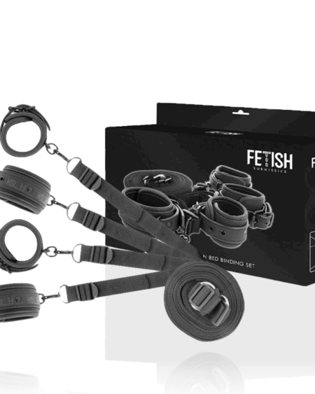 FETISH SUBMISSIVE - SET OF HANDCUFFS AND TIES WITH NOPRENE LINING