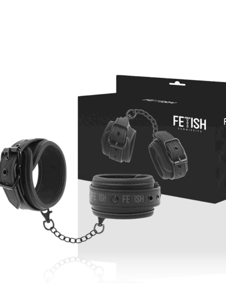 FETISH SUBMISSIVE - VEGAN LEATHER HANDCUFFS WITH NOPRENE LINING