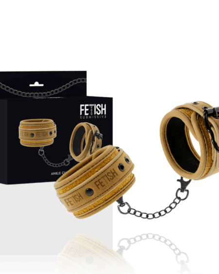 FETISH SUBMISSIVE ORIGEN - VEGAN LEATHER ANKLE CUFFS WITH NEOPRENE LINING