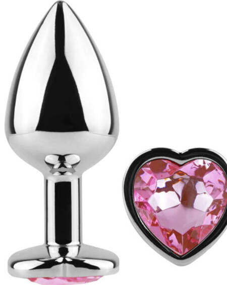 SECRETPLAY - METAL BUTT PLUG FUCHSIA HEART SMALL SIZE 7 CM