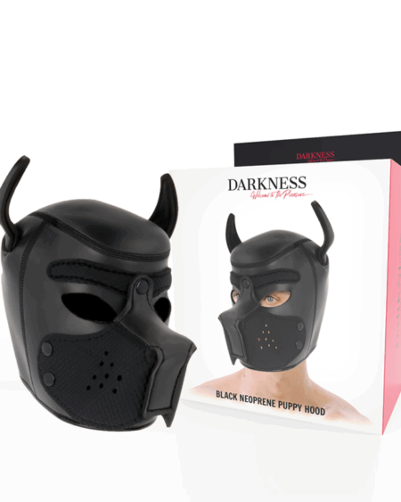 DARKNESS - NEOPRENE DOG MASK WITH REMOVABLE MUZZLE M