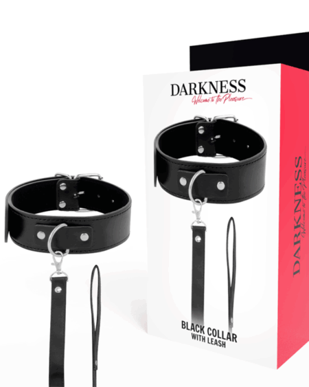 DARKNESS - POSTURE NECKLACE WITH LEATHER CHAIN