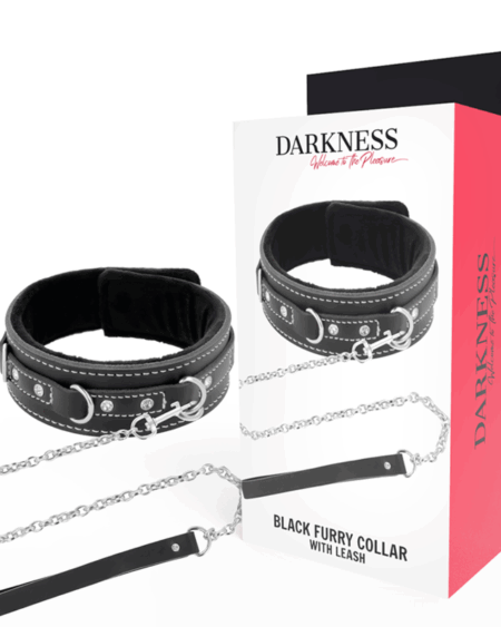 DARKNESS - HIGH QUALITY LEATHER NECKLACE WITH LEASH