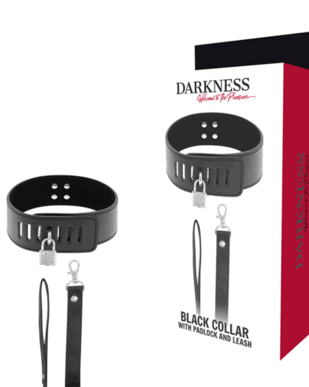 DARKNESS - BDSM COLLAR WITH BLACK LOCK
