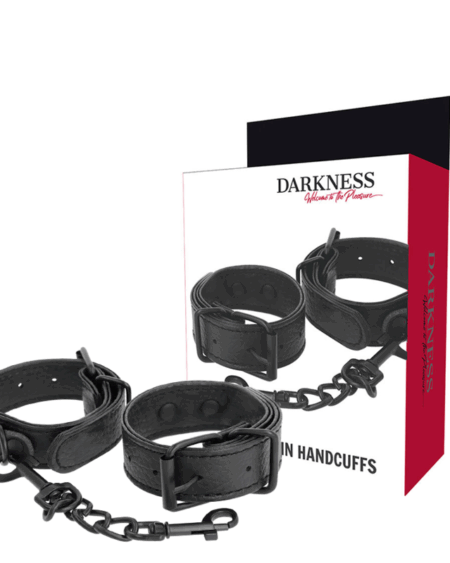 DARKNESS - WIDE THIN TEXTURED HANDCUFFS