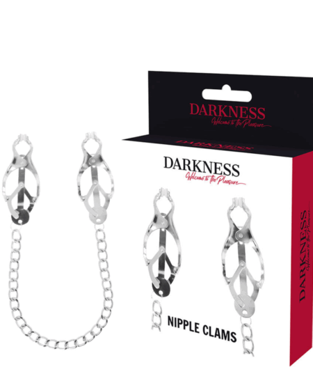 DARKNESS - METAL NIPPLE CLAMP WITH CHAIN