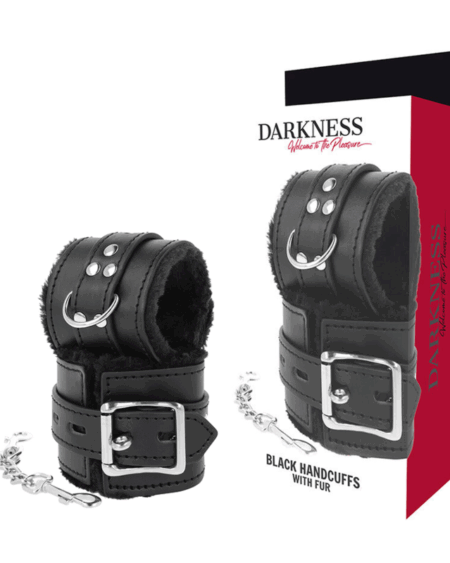 DARKNESS - BLACK LINED BDSM HANDCUFFS