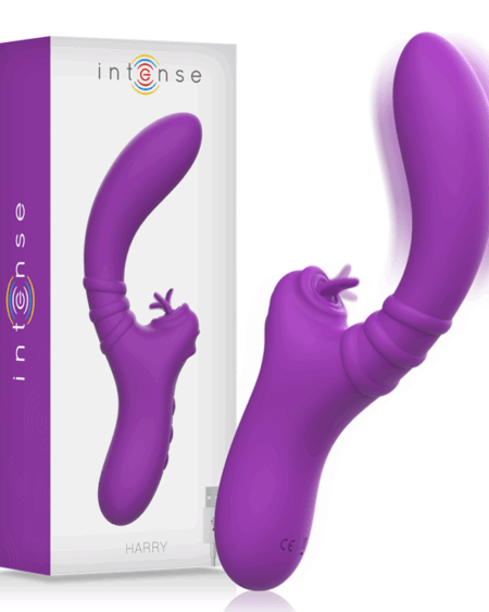 INTENSE - HARRY FLEXIBLE VIBRATOR WITH PURPLE TONGUE