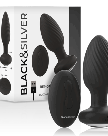 BLACKSILVER - WELLS PLUG SILICONE ANAL ROTATOR REMOTE CONTROL