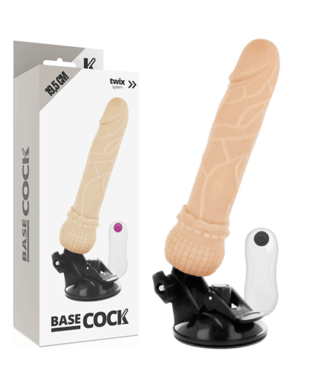 BASECOCK - REALISTIC VIBRATOR REMOTE CONTROL FLESH 19.5 CM -O- 4 CM