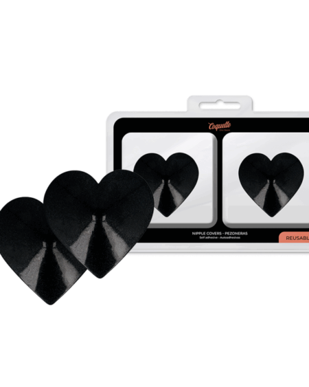 COQUETTE CHIC DESIRE - NIPPLE COVERS BLACK HEARTS