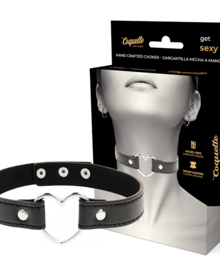COQUETTE CHIC DESIRE - VEGAN LEATHER NECKLACE WOMAN HEART ACCESSORY