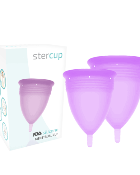 STERCUP - FDA SILICONE MENSTRUAL CUP PACK SIZE S + L LILAC